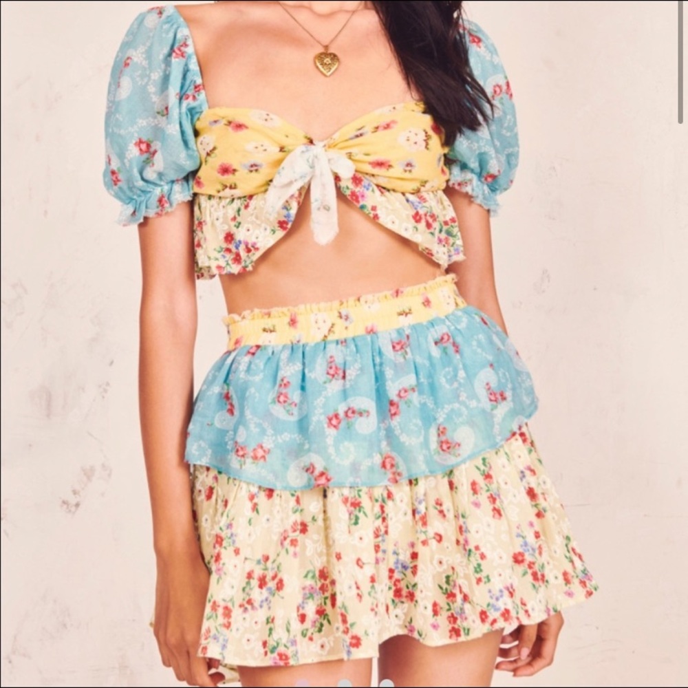 Loveshackfancy Set - Soliel Top and Skirt Set
